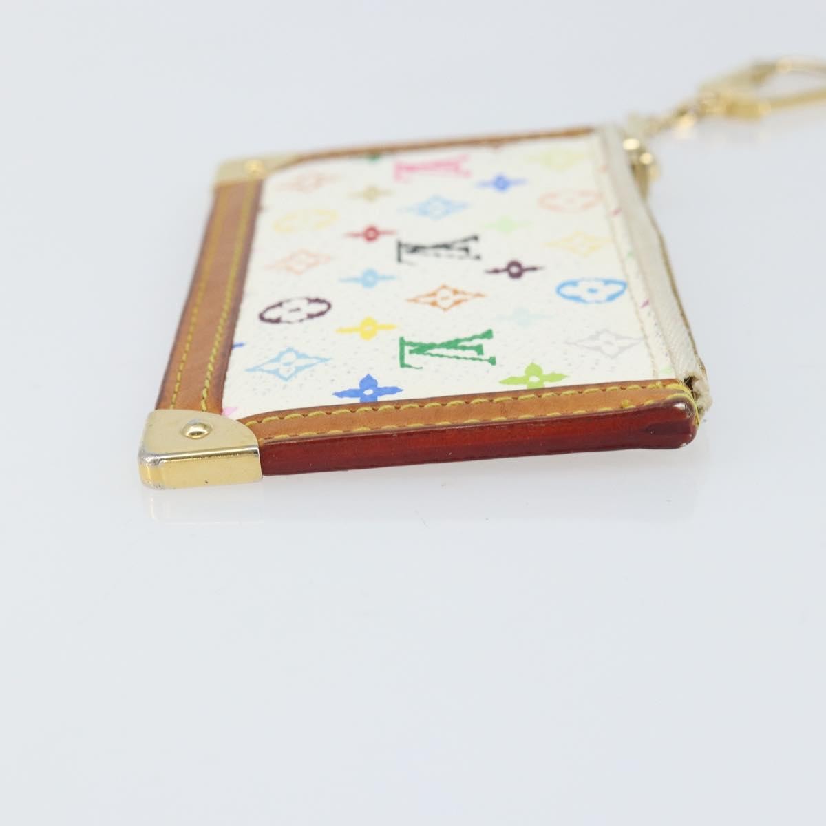 Louis Vuitton Pochette clés NM Monogram Multicolor Canvas, White, Canvas, Wallet