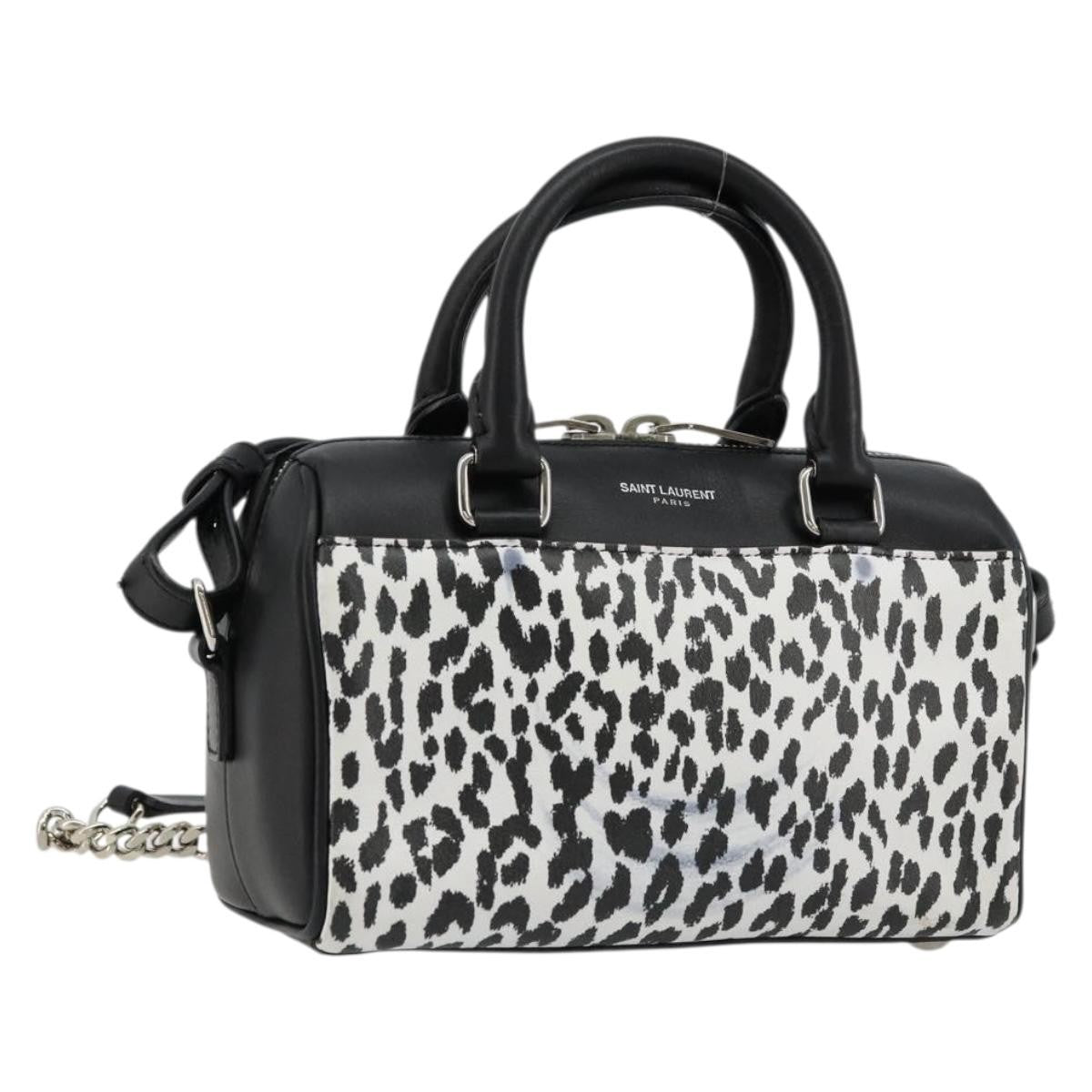 Saint Laurent Classic Baby Duffle Printed Leather, Black, Leather, Handbag