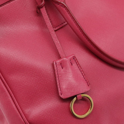 Prada Galleria Double Zip Saffiano Leather, Pink, Leather, Tote Bag
