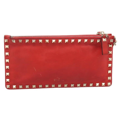 Valentino Garavani Rockstud Clutch Leather, Black, Leather, Clutch