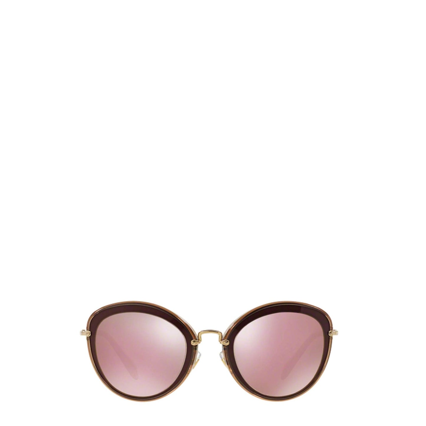 Miu Miu 50RS Sunglasses Pink Mirror Gold Bordeaux NWT