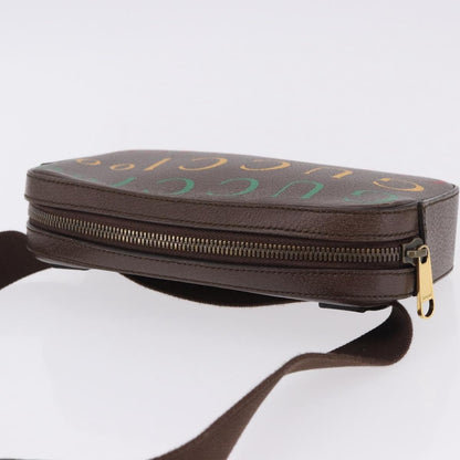 Gucci Aria 100th Anniversary Belt Printed Leather, Brown, Leather, Clutch
