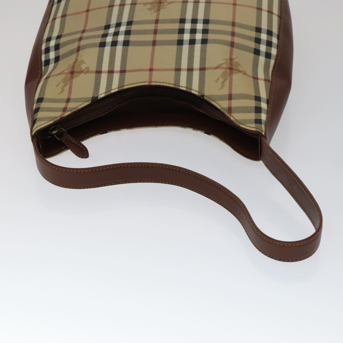 Burberry Shoulder Haymarket Coated Canvas, Beige, PVC, Shoulder bag
