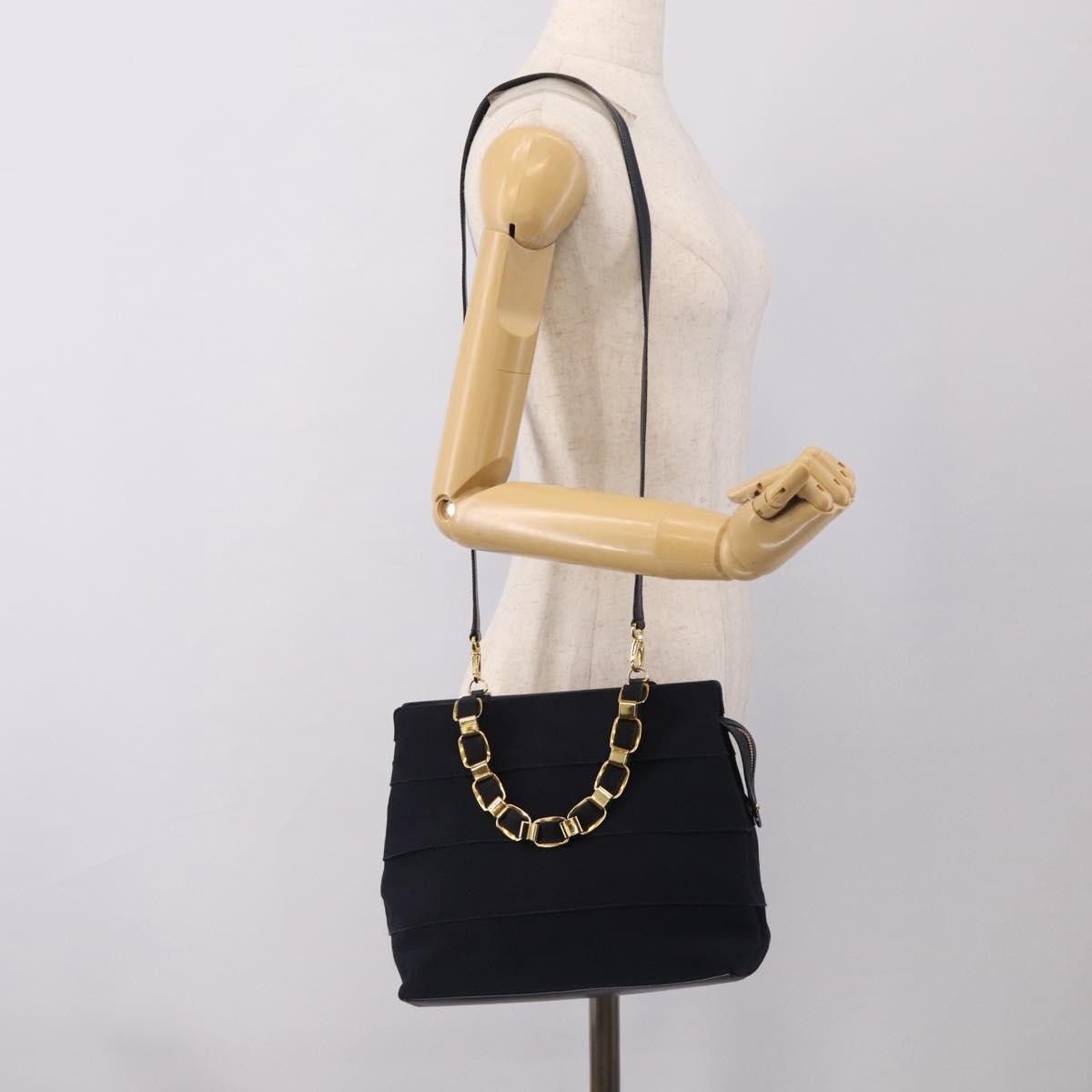 Salvatore Ferragamo Vala Canvas, Navy, Canvas, Shoulder Bag