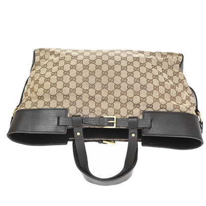 Gucci Belted Bucket GG Canvas with Leather, Brown, Canvas, Tote Bag