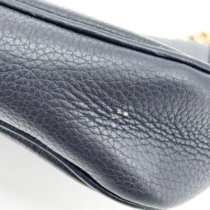 Gucci Soho Chain Leather, Black, Leather, Crossbody Bag