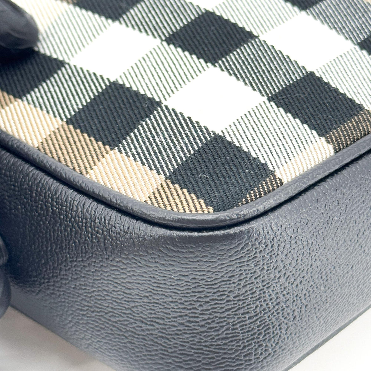 Burberry Camera Vintage Check Canvas, Black, Canvas, Handbag
