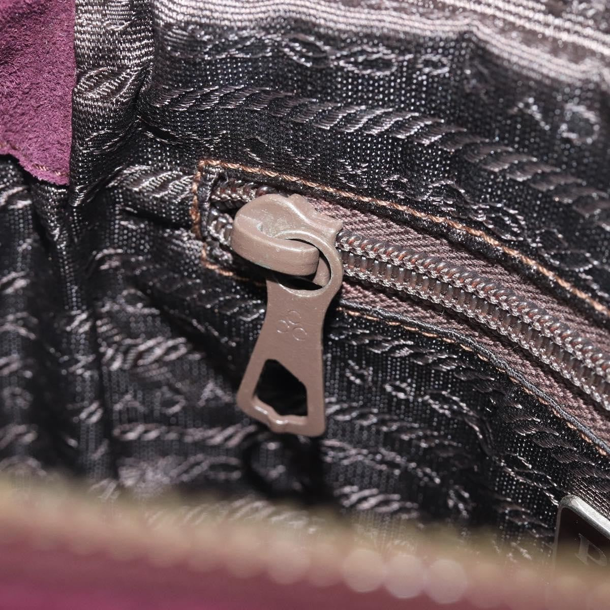 Prada Vintage Chain Flap Suede, Burgundy, Suede, Shoulder Bag