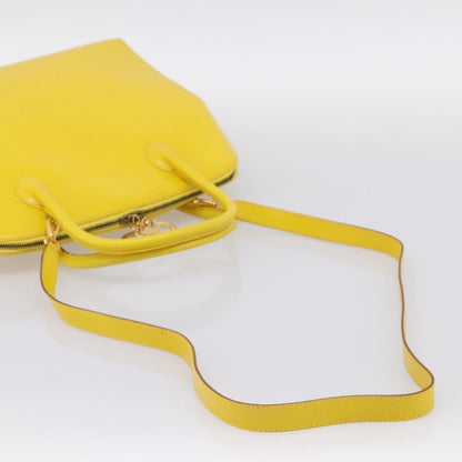Salvatore Ferragamo Gancini Leather, Yellow, Leather, Handbag