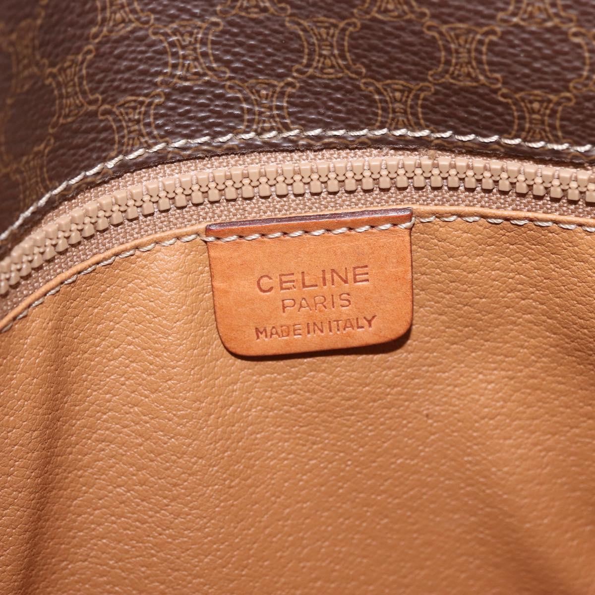 Celine Macadam Shoulder PVC Leather, Brown, Canvas, Crossbody Bag