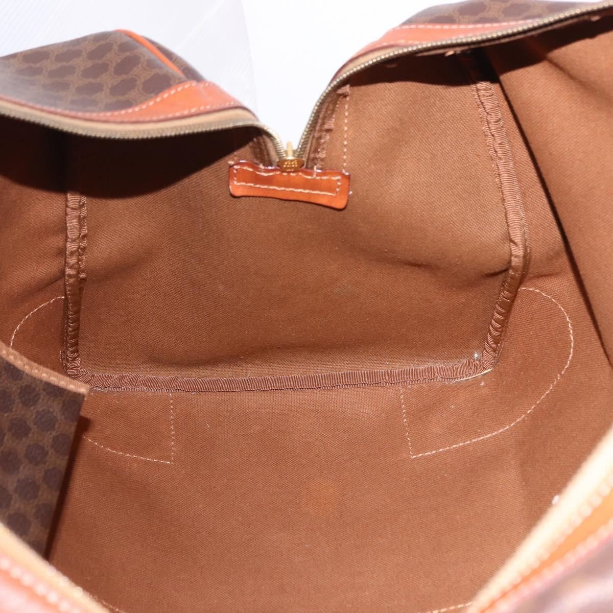 Celine Vintage Duffle Macadam Coated Canvas, Brown, Canvas, Handbag
