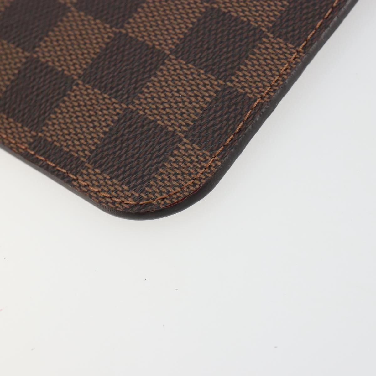 Louis Vuitton Neverfull Pochette Damier, Brown, Canvas, Clutch