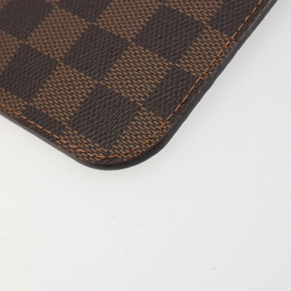 Louis Vuitton Neverfull Pochette Damier, Brown, Canvas, Clutch