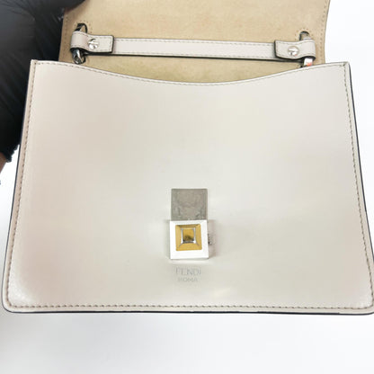 Fendi Kan I Leather, Ecru, Leather, Shoulder Bag