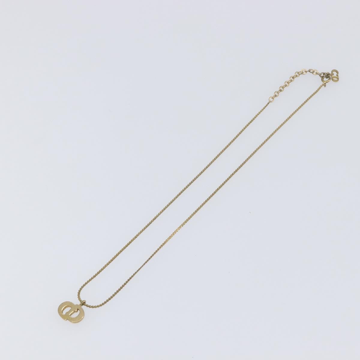 Christian Dior Vintage CD Pendant Metal with Crystals, Gold, Metal, Necklace