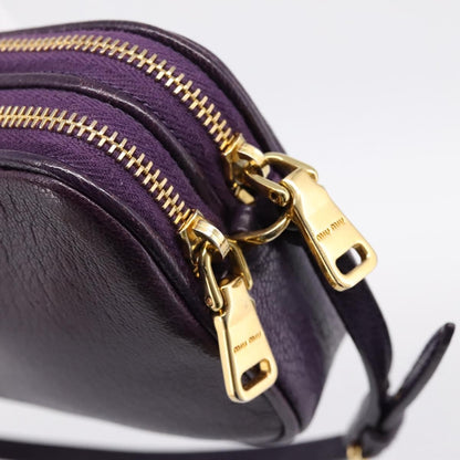 Miu Miu Double Zip Pochette Printed Leather, Purple, Leather, Clutch