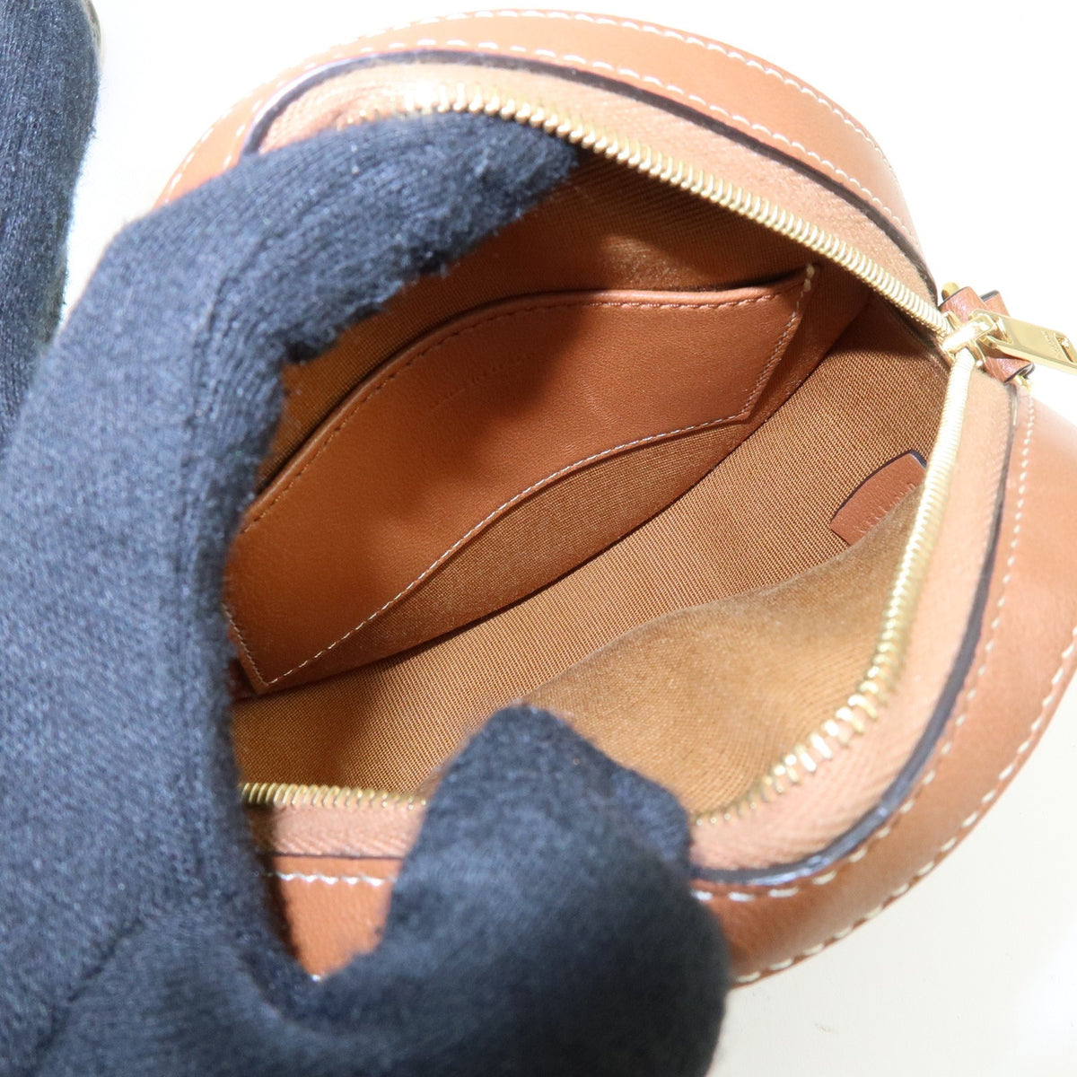 Celine Round Purse on Strap Triomphe Coated Canvas, Brown, Canvas, Crossbody Bag
