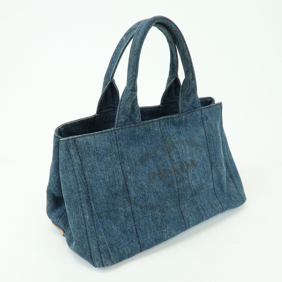 Prada Canapa Denim, Blue, Denim, Tote Bag