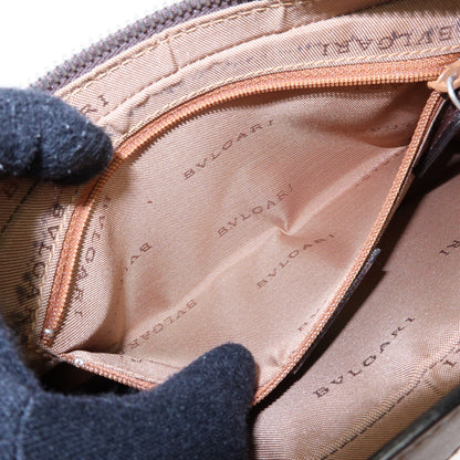 Bvlgari Logomania Canvas with Leather, Khaki, Canvas, Shoulder Bag