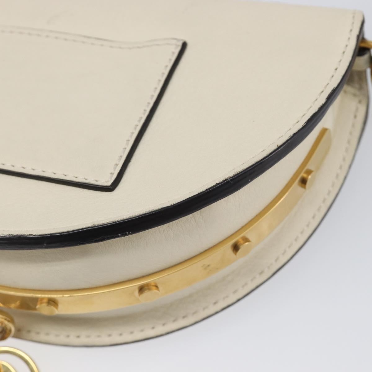 Chloe Nile Minaudière Leather, White, Leather, Handbag