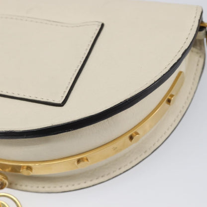Chloe Nile Minaudière Leather, White, Leather, Handbag