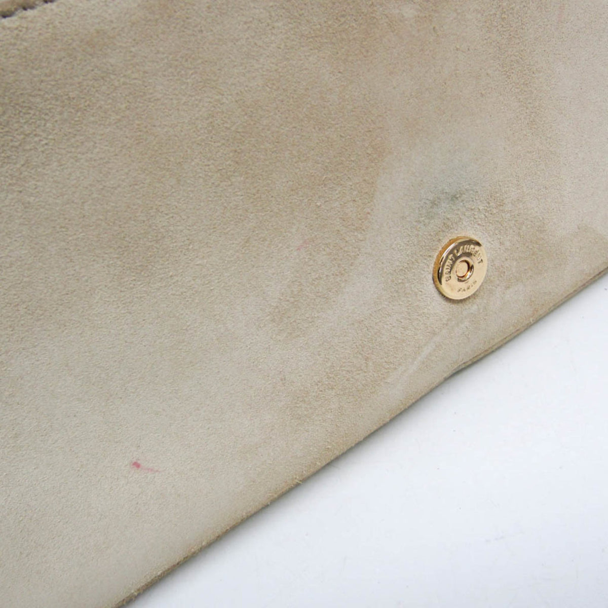 Saint Laurent Classic Monogram Tassel Clutch Suede, Beige, Suede, Clutch
