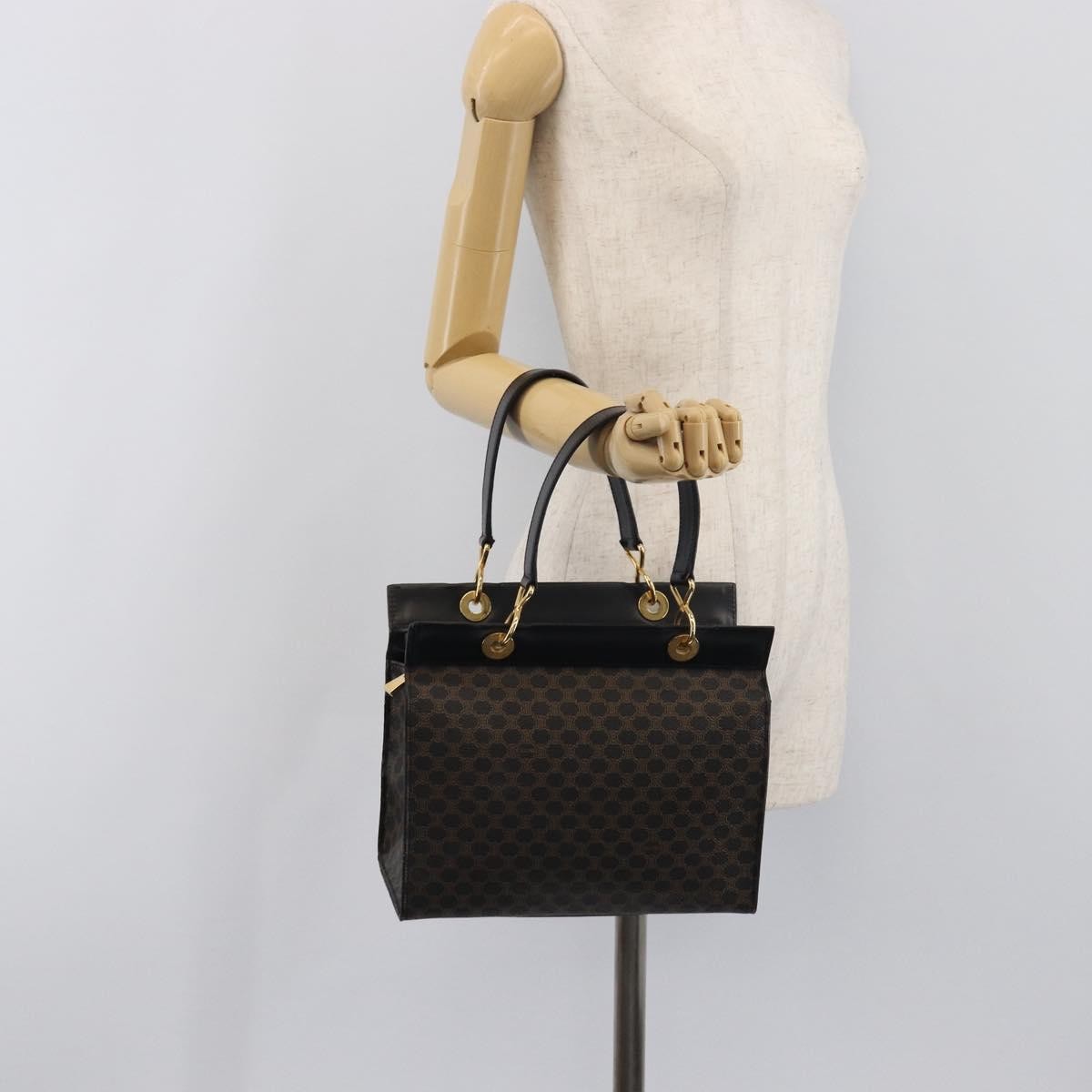 Celine Vintage Macadam Canvas, Black, PVC, Tote Bag