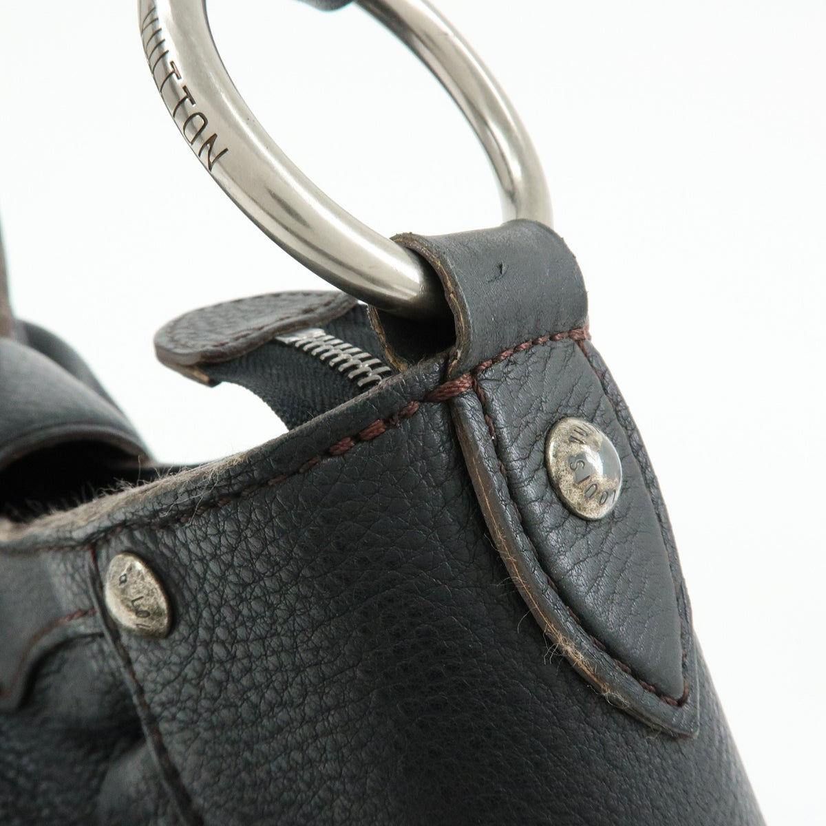 Louis Vuitton Solar Mahina Leather, Black, Leather, Handbag