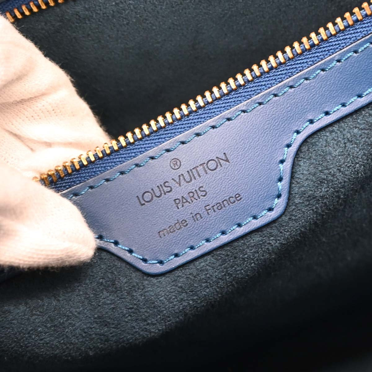 Louis Vuitton Lussac Epi Leather, Blue, Leather, Shoulder Bag