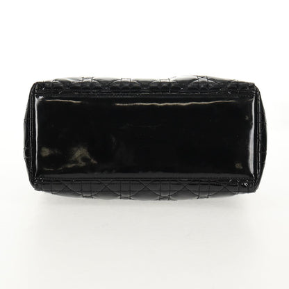 Christian Dior Lady Dior Bag Patent, BLACK, PATENT_LEATHER, Handbag