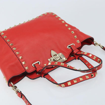 Valentino Garavani Rockstud Tote Soft Leather, Red, Leather, Tote Bag