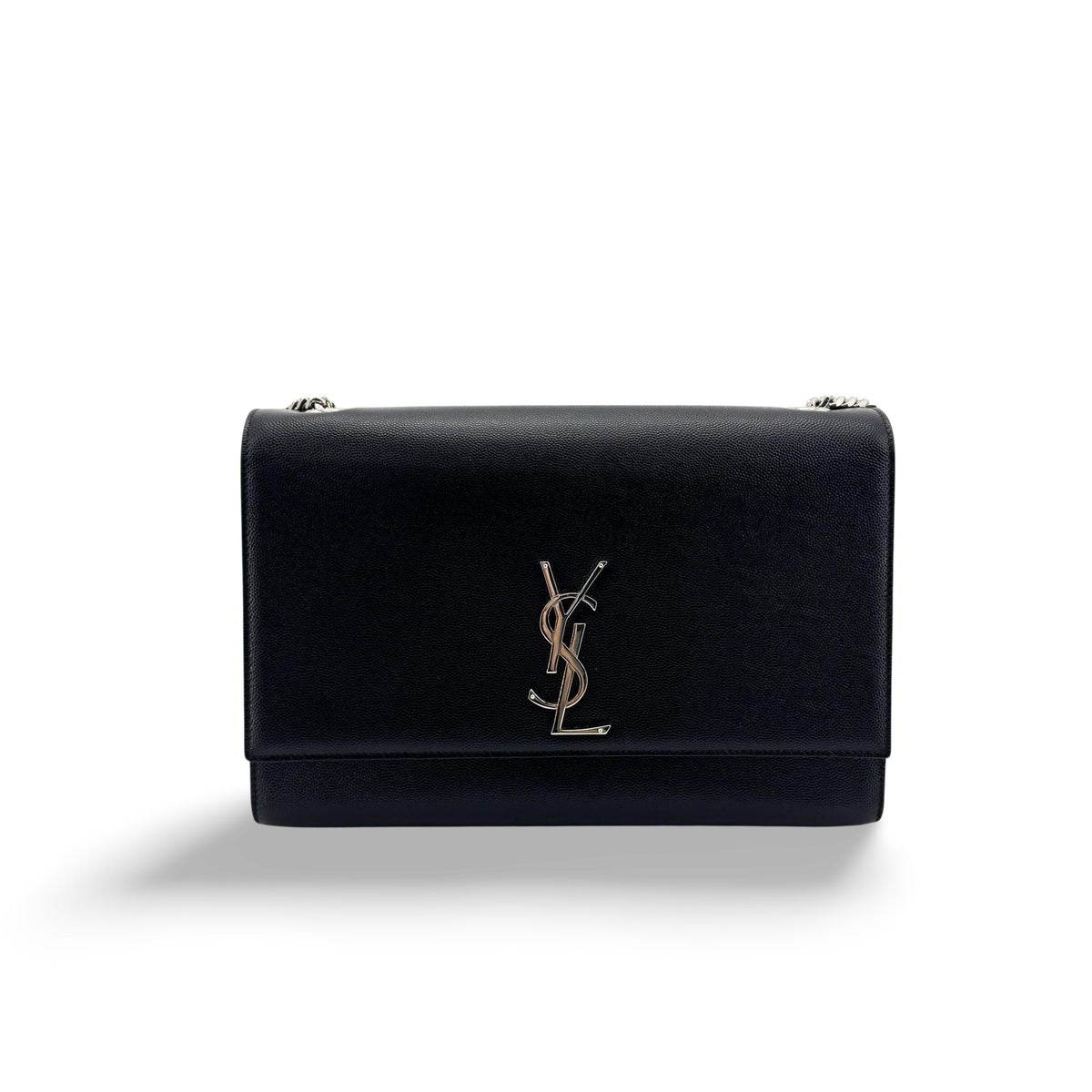 Saint Laurent Classic Monogram Leather, Black, Leather, Crossbody Bag