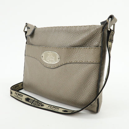 Fendi Selleria Leather, Neutral, Leather, Crossbody Bag
