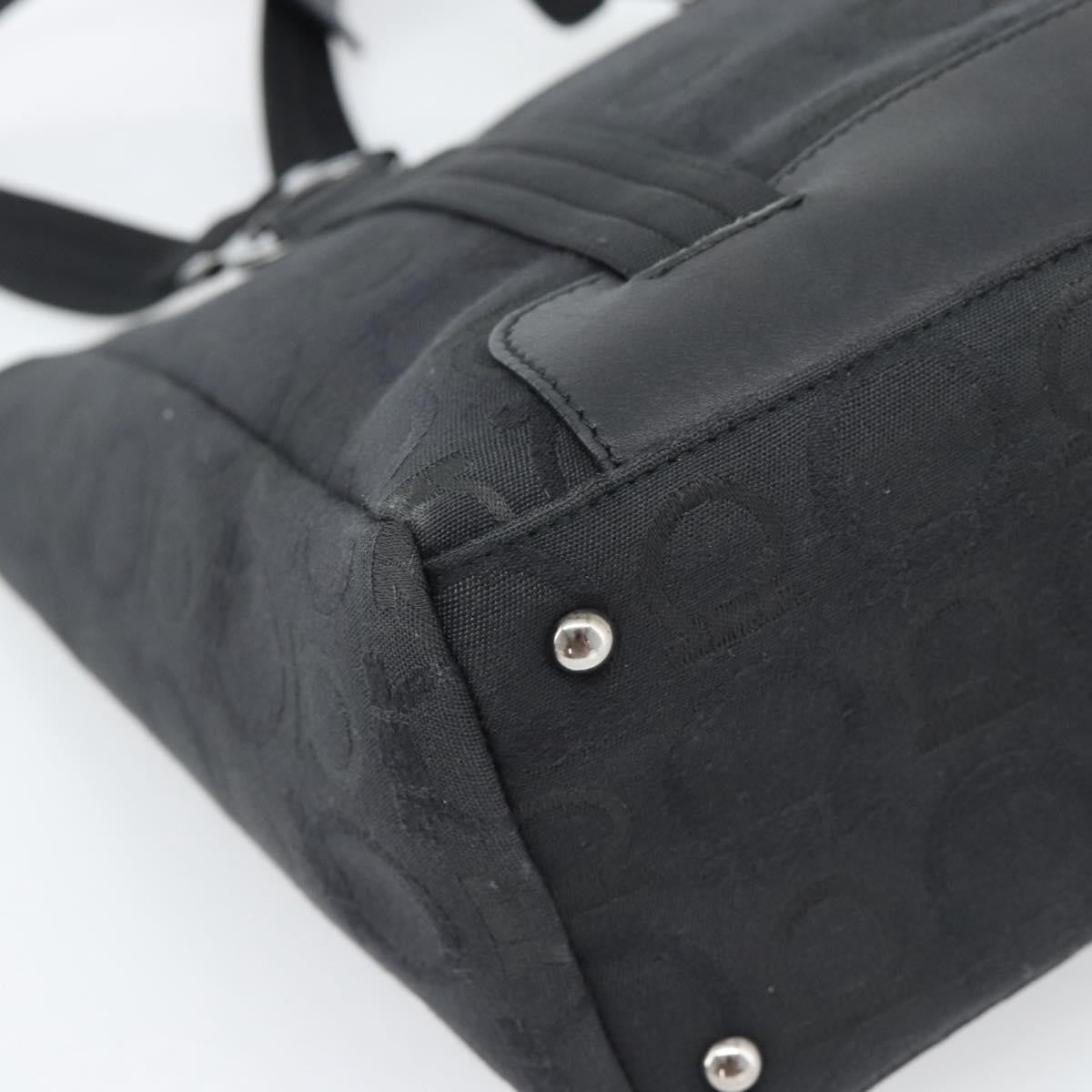 Salvatore Ferragamo Gancini Top Handle Canvas, Black, Canvas, Handbag