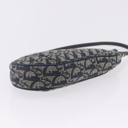 Christian Dior Vintage Saddle Bag Canvas, Navy, Canvas, Clutch