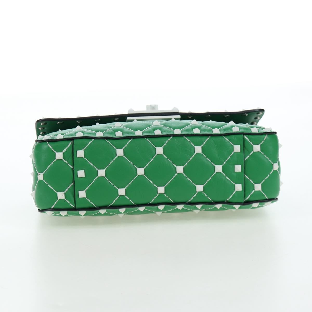 Valentino Garavani Free Rockstud Spike Flap Quilted Leather, Green, Leather, Handbag
