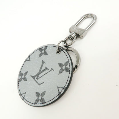 Louis Vuitton Round Bag Charm and Key Holder Reverse Monogram Eclipse None, Silver, Canvas, Charm