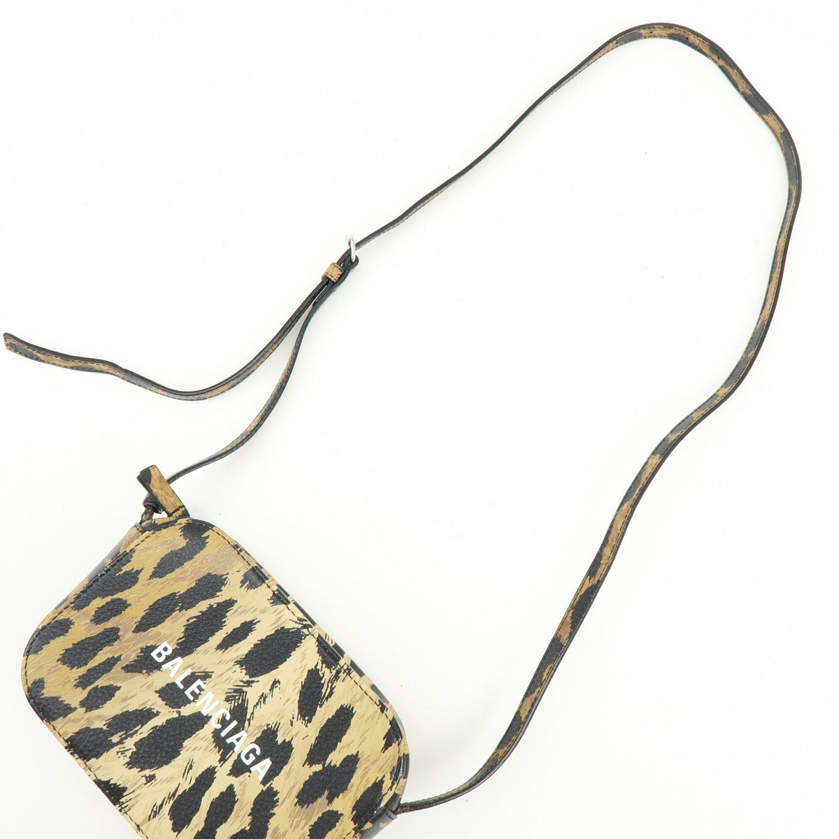 Balenciaga Everyday Camera Printed Leather, Brown, Leather, Handbag
