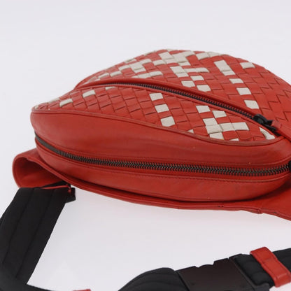 Bottega Veneta Light Waist Intrecciato Leather, Red, Leather, Clutch