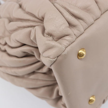 Miu Miu Convertible Matelasse Leather, Beige, Leather, Tote Bag