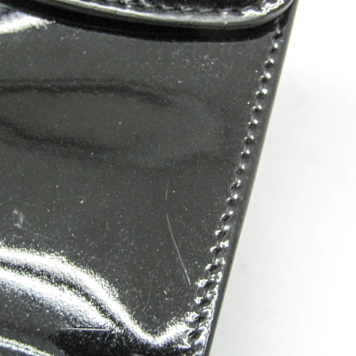 Chanel Key Pouch Patent, Black, Leather, Clutch