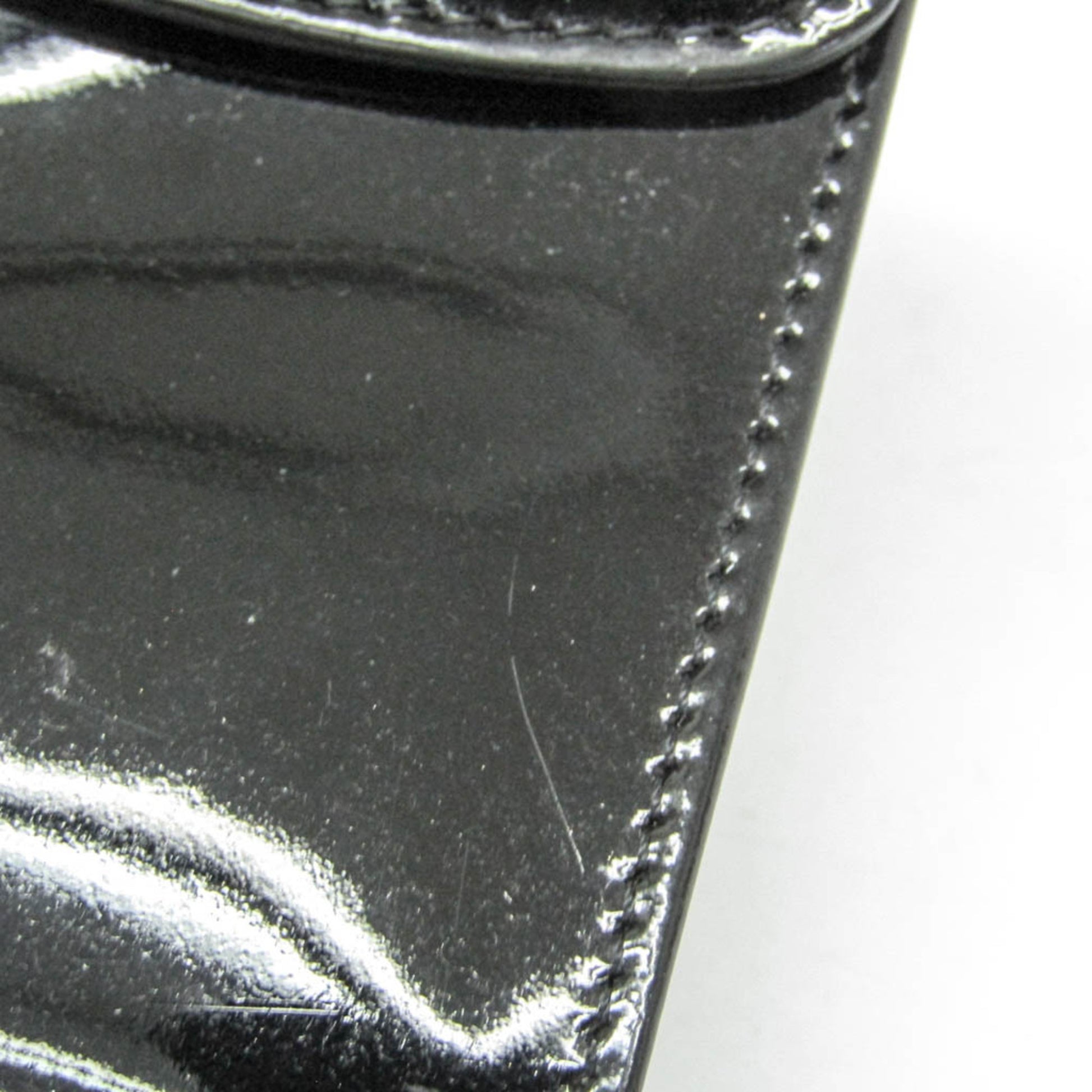 Chanel Key Pouch Patent, Black, Leather, Clutch