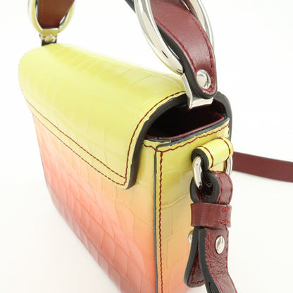 Chloe C Flap Crocodile Embossed Leather, Multicolour, Leather, Handbag