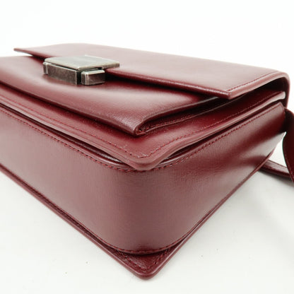 Saint Laurent Bellechasse Satchel Leather, Red, Leather, Handbag