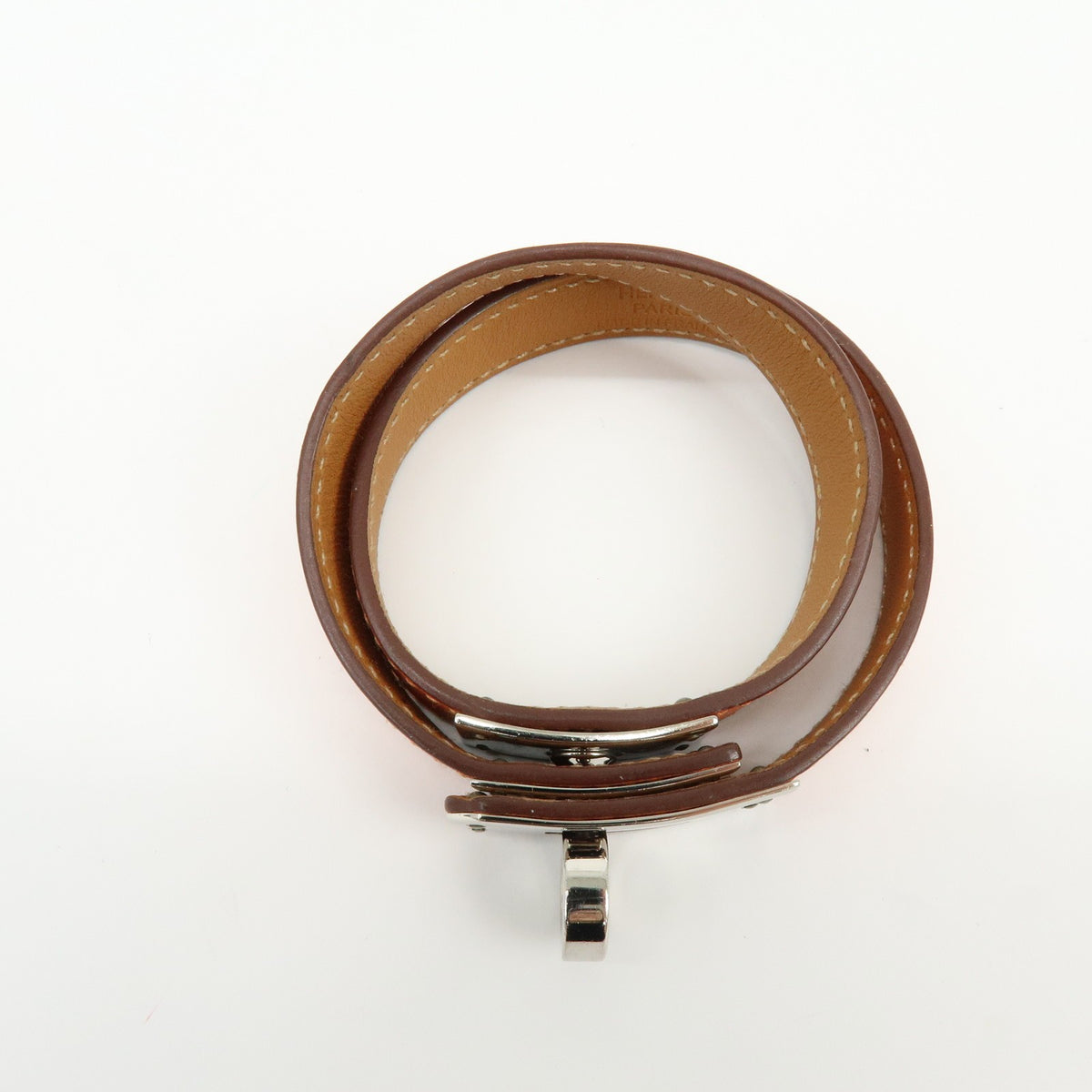 Hermes Kelly Double Tour Leather, Orange, Leather, Bracelet