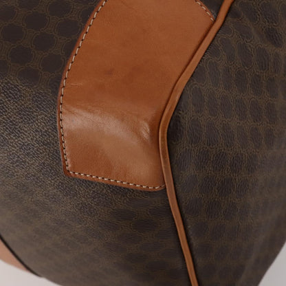 Celine Boston Triomphe Coated Canvas, Brown, PVC, Handbag