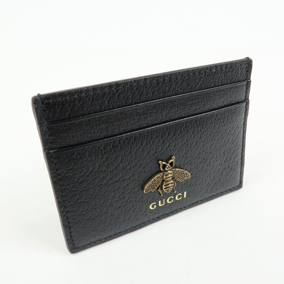 Gucci Animalier Card Holder Leather, Black, Leather, Card Holder