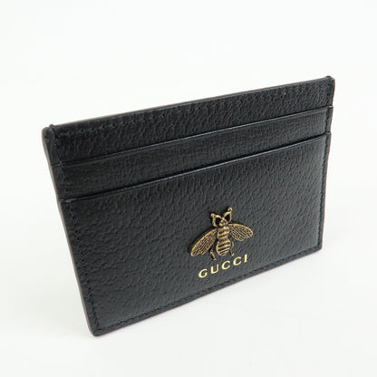 Gucci Animalier Card Holder Leather, Black, Leather, Card Holder