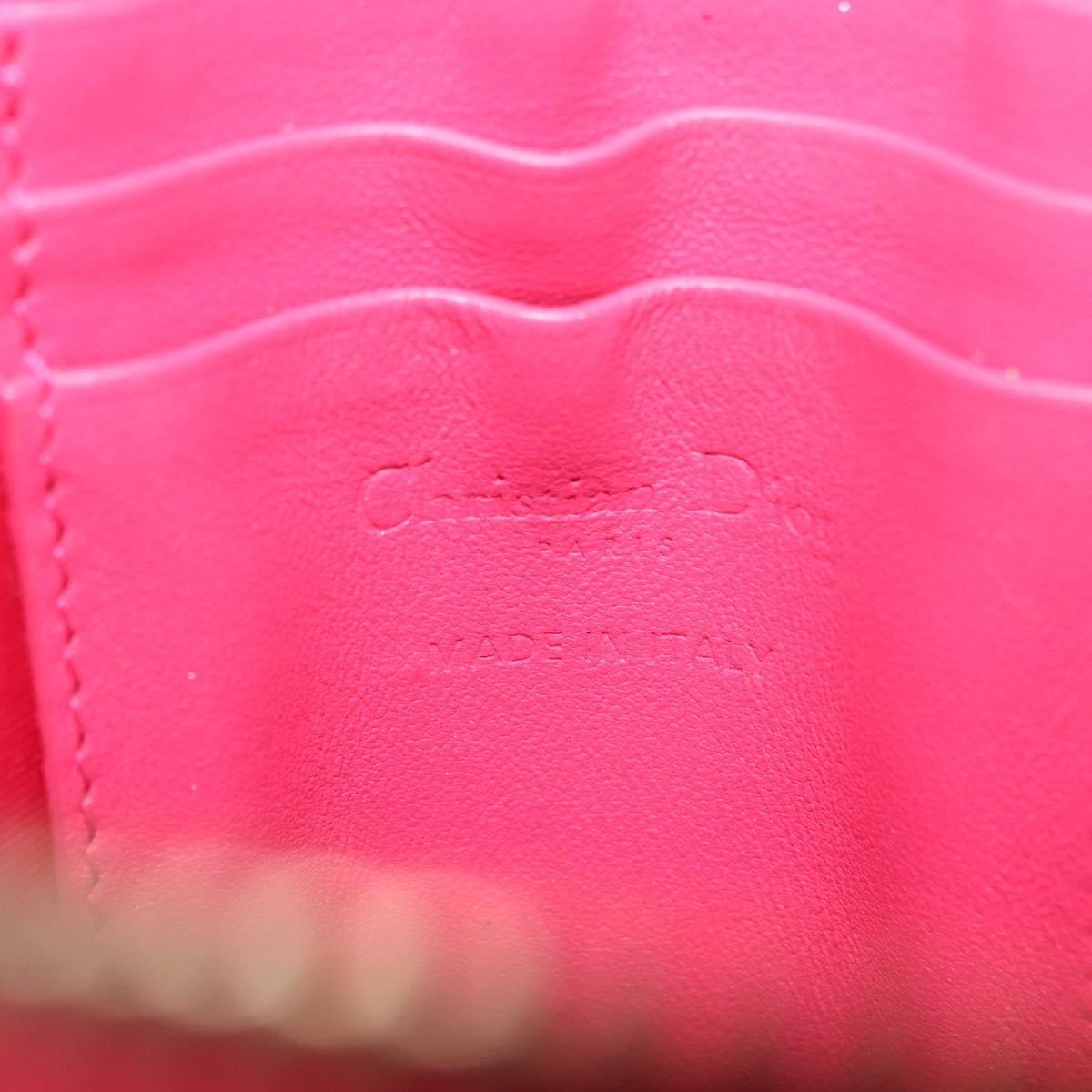 Christian Dior Lady Dior Phone Holder on Chain Cannage Quilt Lambskin, Pink, Leather, Clutch