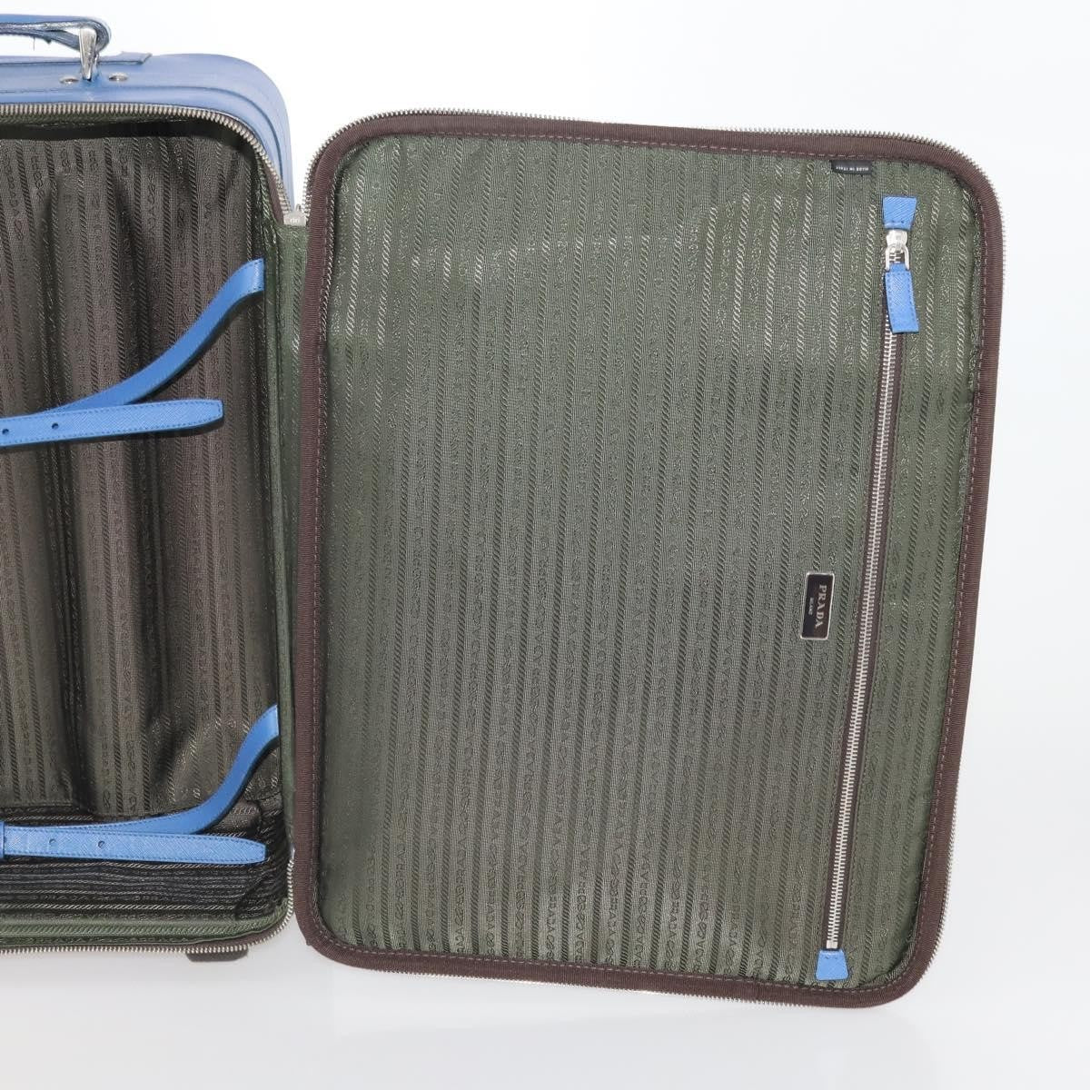 Prada Travel Saffiano Leather, Blue, Leather, Travel Bag